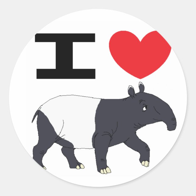 I love Tapir sticker (Front)