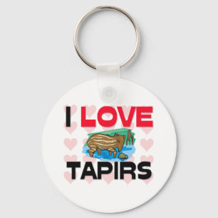 I Love Tapirs Key Ring