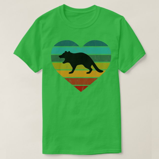 I Love Tasmanian Devils Retro Heart T-Shirt (Design Front)