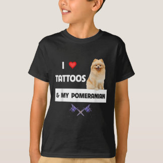 I Love Tattoos And My Pomeranian Dog Mum Dad Body T-Shirt