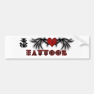 i love tattoos bumper sticker