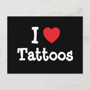 I love Tattoos heart custom personalised Postcard