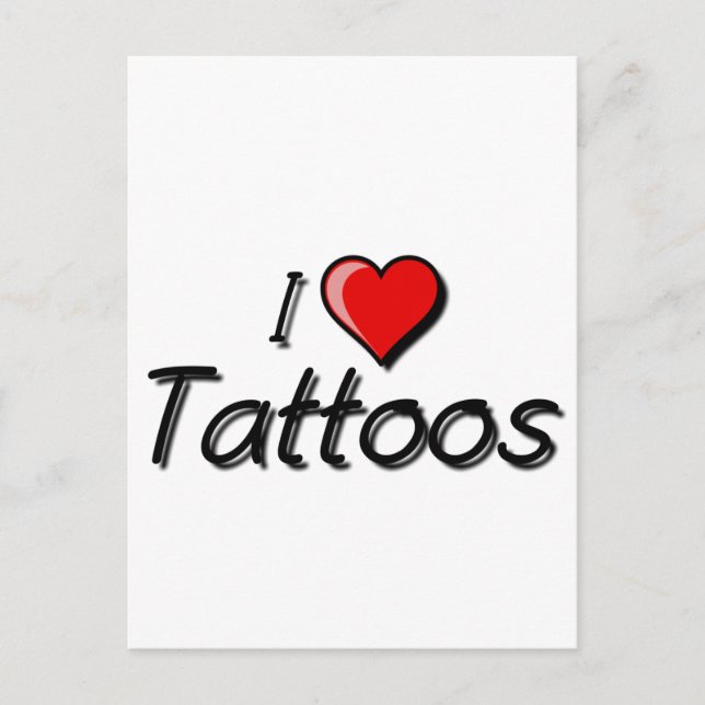 I Love Tattoos Postcard (Front)