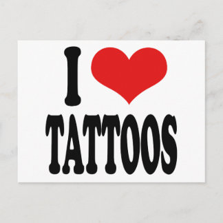 I Love Tattoos Postcard