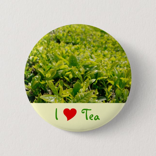 I Love Tea 6 Cm Round Badge (Front)