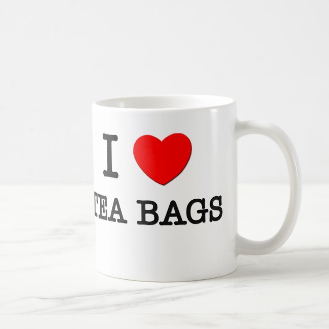 I Love Tea Bags Coffee Mug (Right)