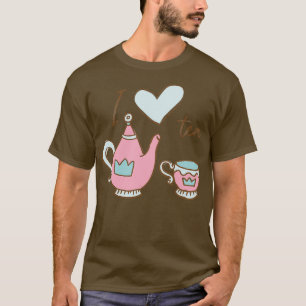 I Love Tea I Heart Tea Pastel Design T-Shirt