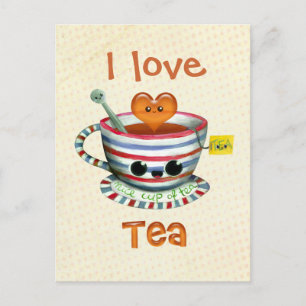 I love Tea Postcard