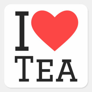 I love tea square sticker