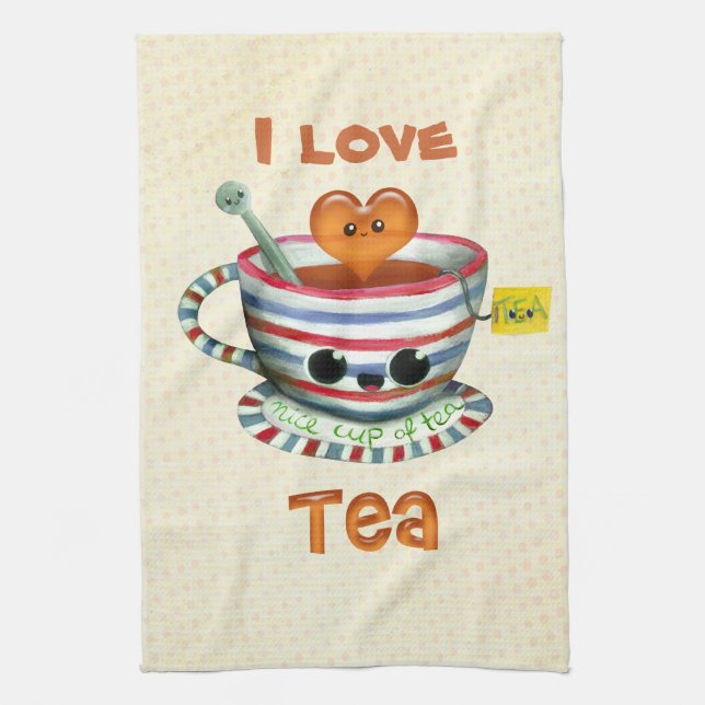 I love Tea Towel (Vertical)