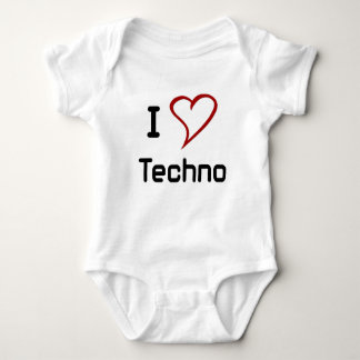 I Love Techno Baby Bodysuit