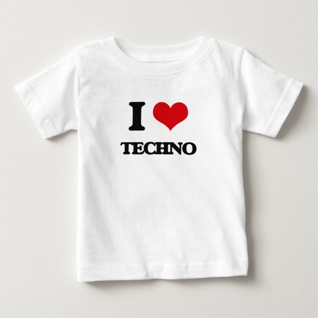 I Love TECHNO Baby T-Shirt (Front)