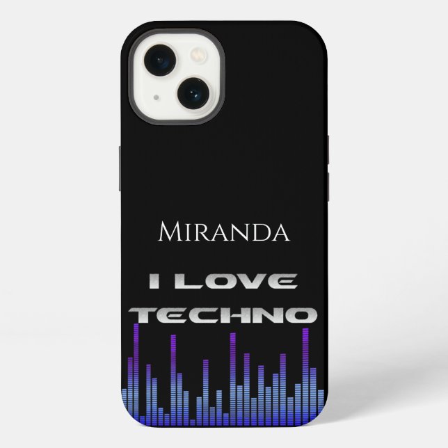 I love Techno iPhone Case (Back)