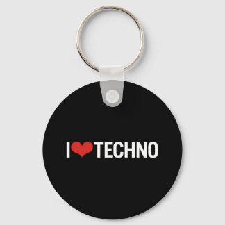 I love Techno Key Ring