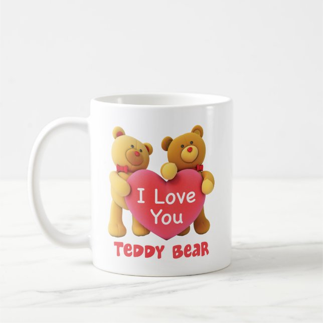 I Love Teddy Bear Coffee Mug (Left)