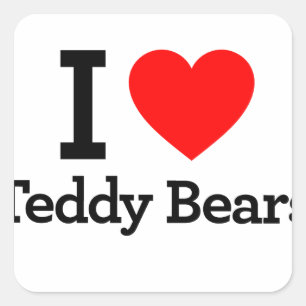 I Love Teddy Bears Square Sticker