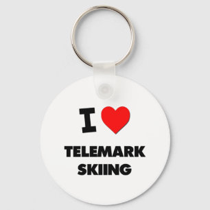 I Love Telemark Skiing Key Ring