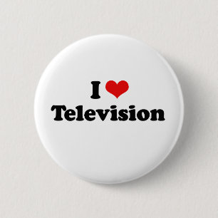 I Love Television Tshirt 6 Cm Round Badge