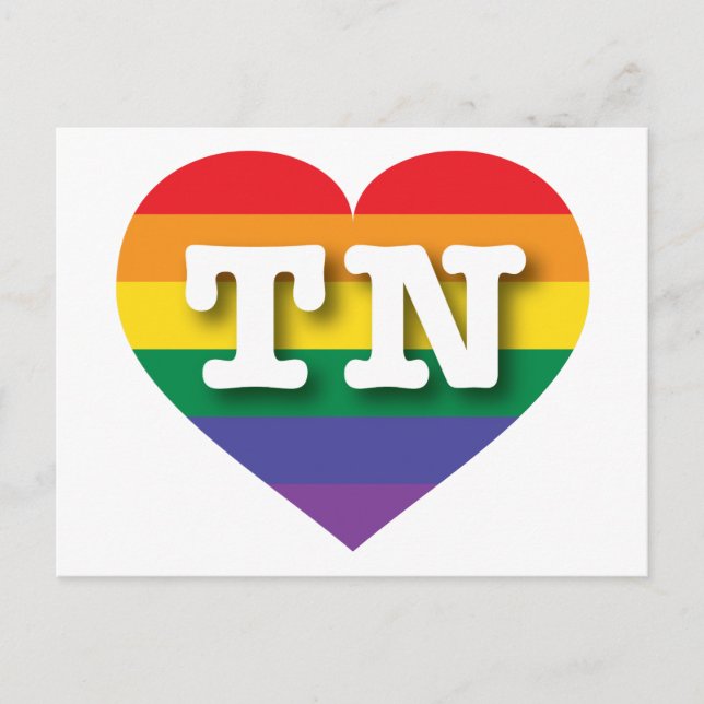 I Love Tennessee Rainbow Heart Postcard (Front)