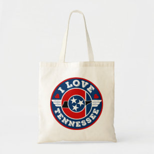 I Love Tennessee State Flag and Map Tote Bag
