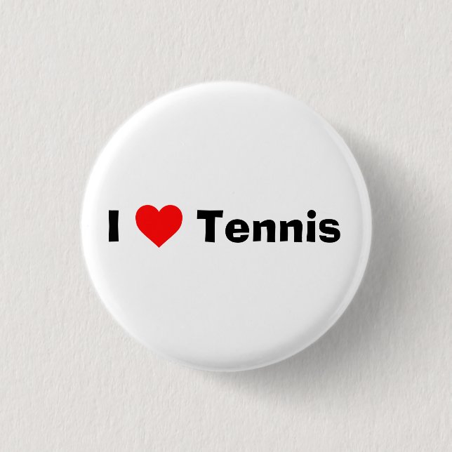I love Tennis  3 Cm Round Badge (Front)