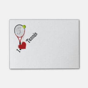 I Love Tennis, ball and racquet Post-it Notes