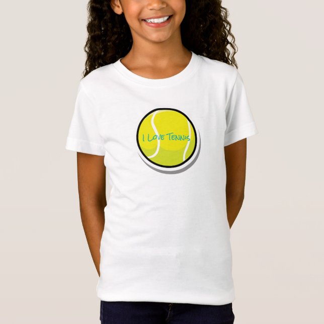 I Love Tennis Ball Sports Game Fun Kids T-Shirt (Front)