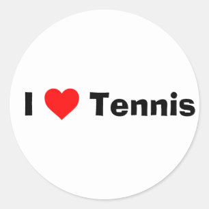 I love Tennis Classic Round Sticker