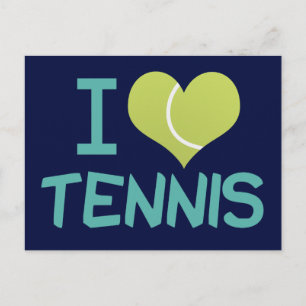 I Love Tennis Cute Postcard