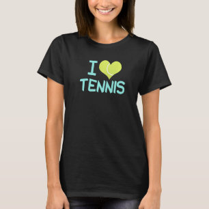 I Love Tennis Cute Tennis Player Heart T-Shirt