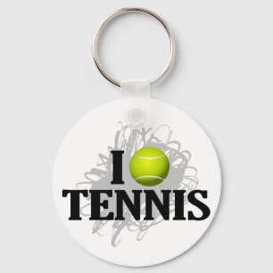 I Love Tennis Emblem Key Ring