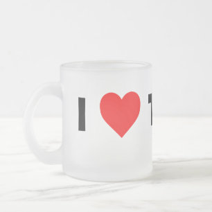 I love Tennis Frosted Glass Coffee Mug