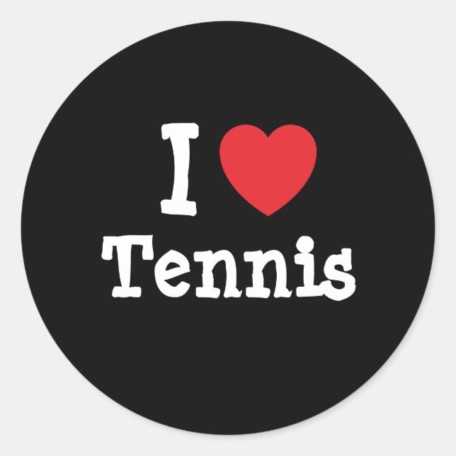 I love Tennis heart custom personalised Classic Round Sticker (Front)