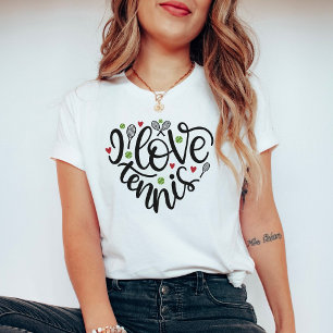 I Love Tennis Heart Shirt – Cute Tennis Lover
