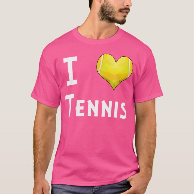 I Love Tennis Heart Tennis T-Shirt (Front)