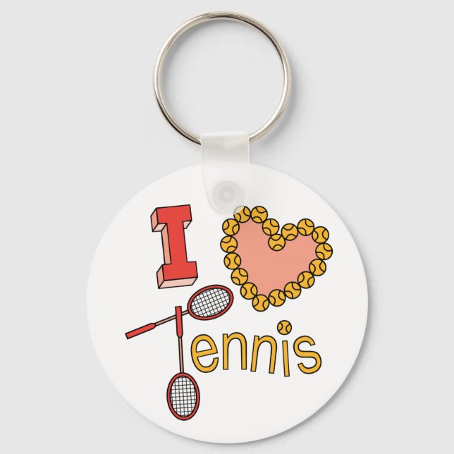 I Love Tennis Key Ring (Front)