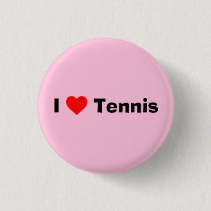 I love Tennis Pastel Pink 3 Cm Round Badge