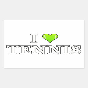 I Love Tennis Rectangular Sticker