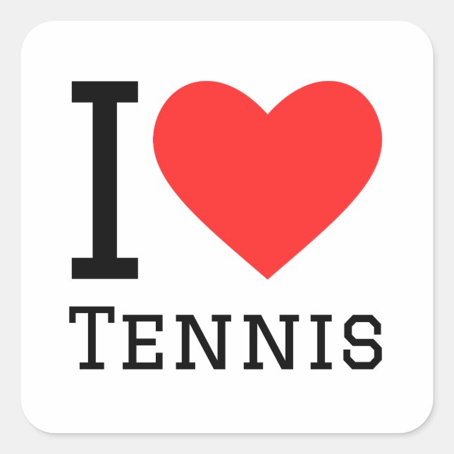 I love tennis square sticker (Front)