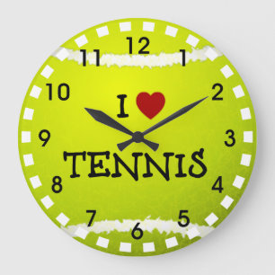 I Love Tennis - Tennis Ball Large Clock