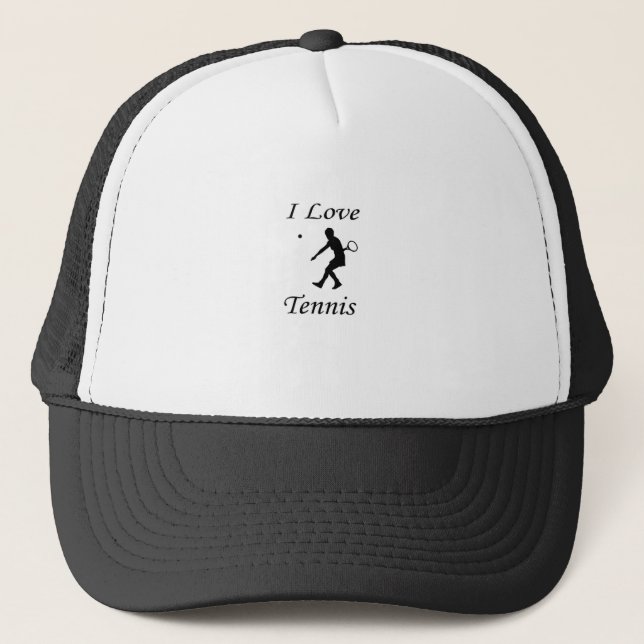 I Love Tennis Trucker Hat (Front)