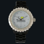 I Love Tennis Watch<br><div class="desc">I heart tennis,  it's my favourite sport. A cute tennis player gift.</div>