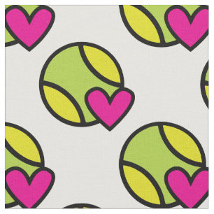 I love tennis with heart - custom background fabric