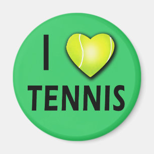 I Love Tennis with Tennis Ball Heart Magnet