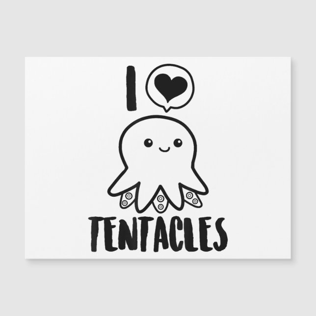 I Love Tentacles T-shirt Cute Octopus Tee (Front)