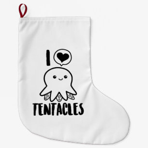 I Love Tentacles T-shirt Cute Octopus Tee Large Christmas Stocking