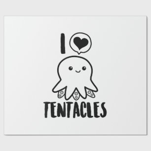 I Love Tentacles T-shirt Cute Octopus Tee Wrapping Paper