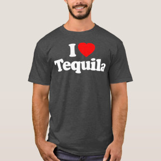 I Love Tequila Heart Funny T-Shirt