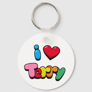 I Love Terry Key Ring