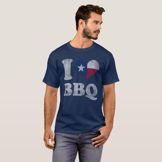 I Love Texas BBQ T-Shirt (Front Full)